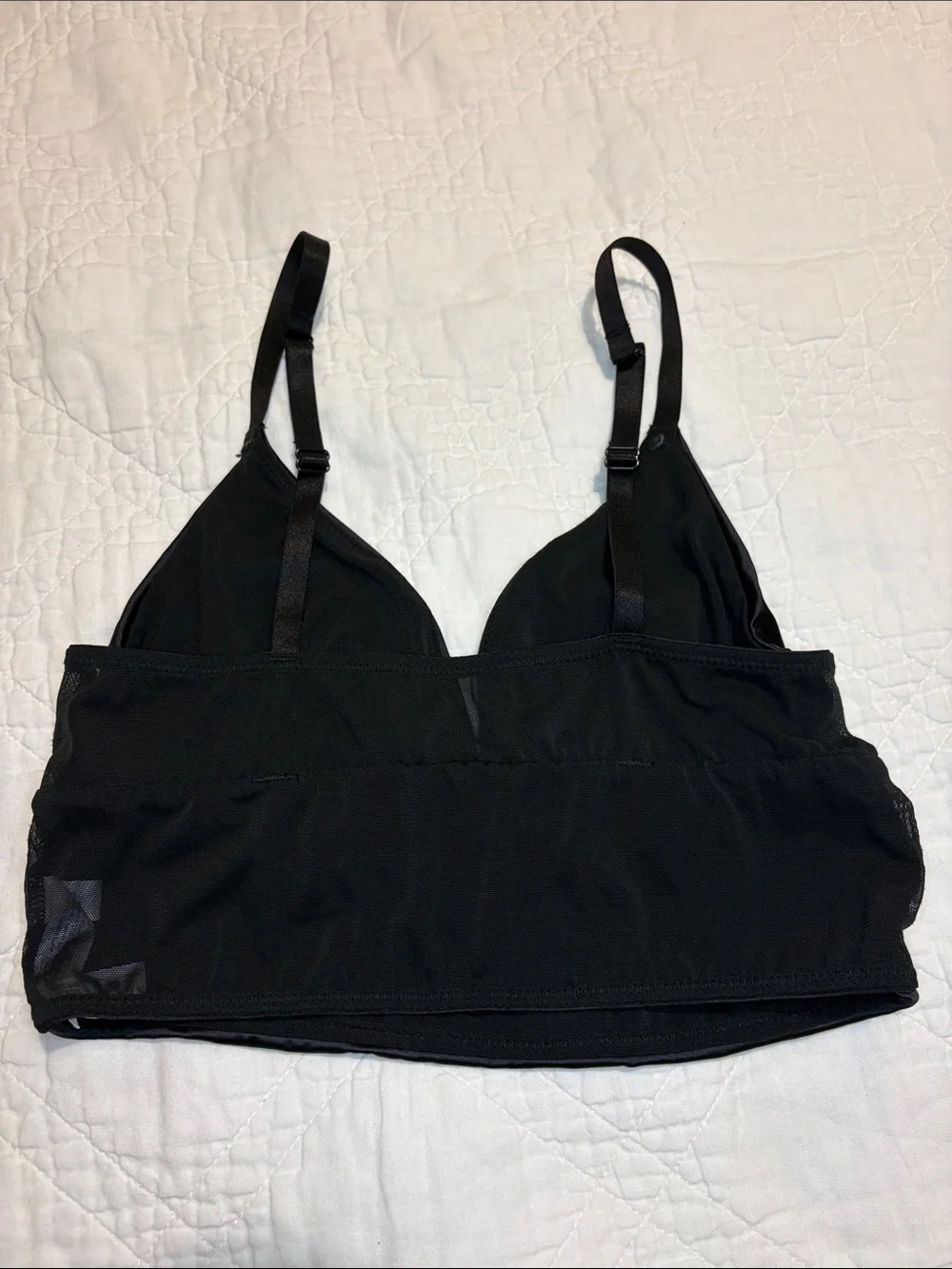 NWOT Auden Black Longline Bralette with Adjustable Straps